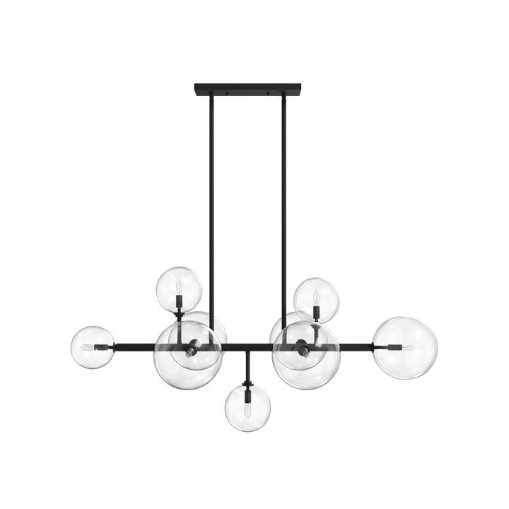 Delilah Chandelier in Black/Clear Glass by Avenue Lighting