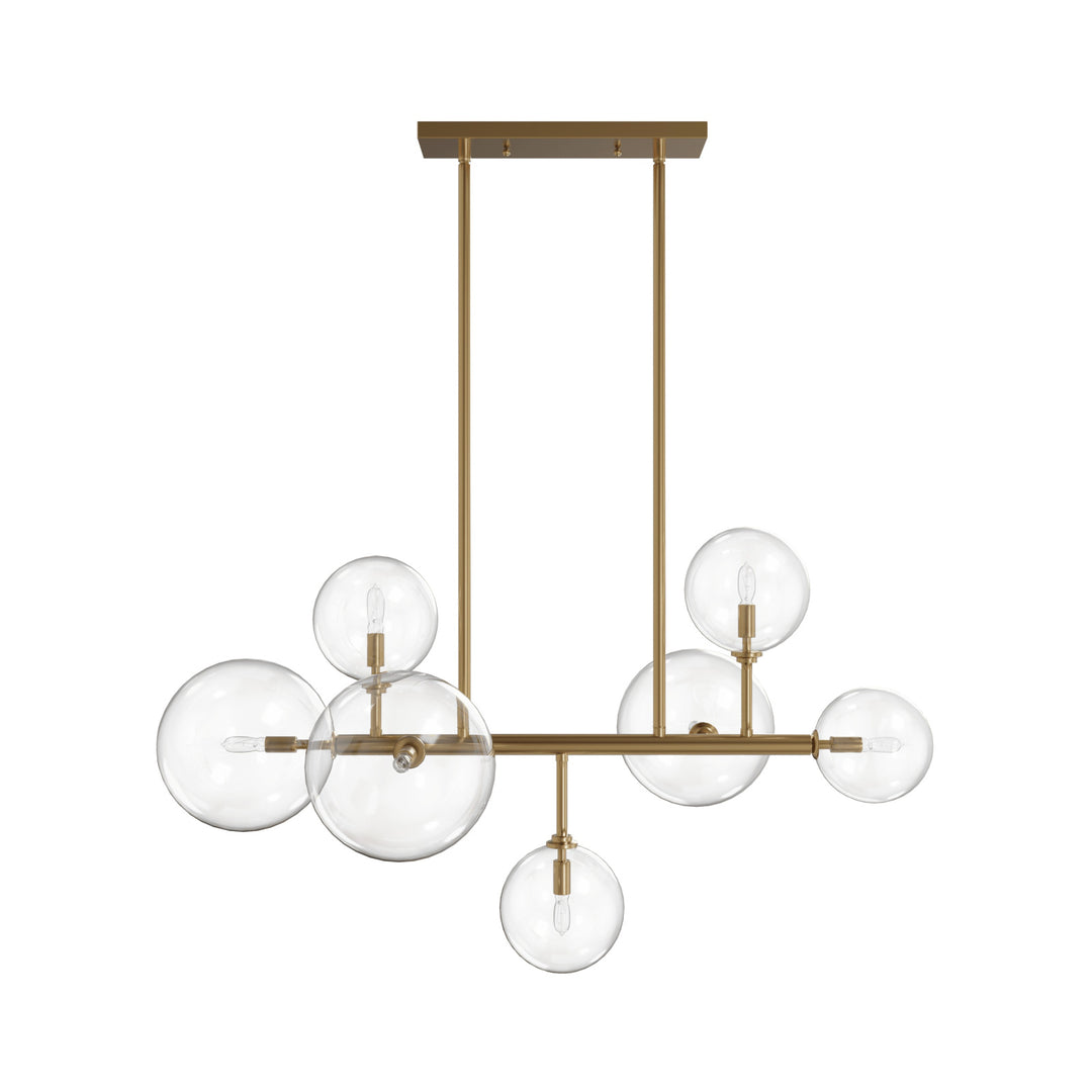 Delilah Chandelier in Aged Brass/Clear Glass by Avenue Lighting