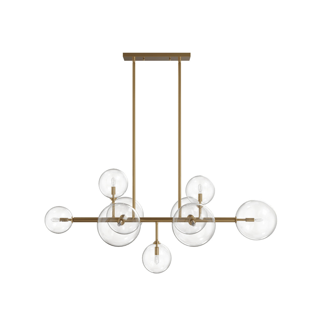Delilah Chandelier in Aged Brass/Clear Glass by Avenue Lighting