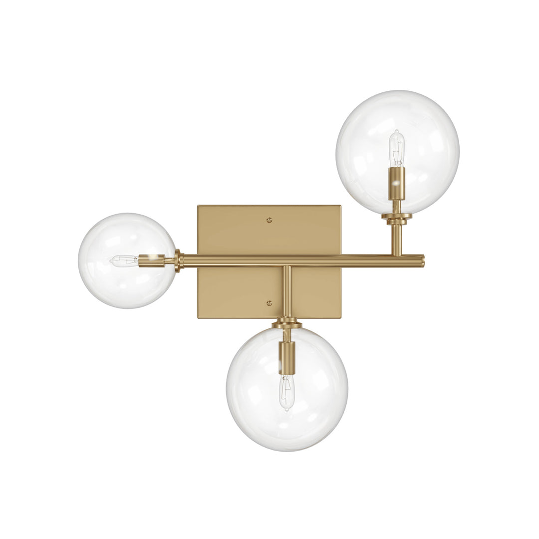 Delilah Wall Sconce in Aged Brass/Clear Glass by Avenue Lighting