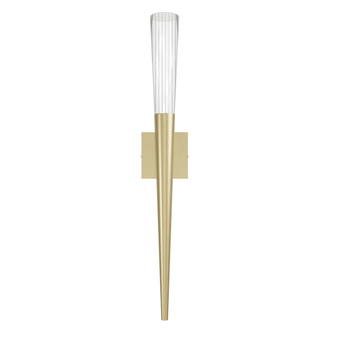 Encino LED Wall Sconce in Brushed Brass/Clear Pinstriped Crystal by Avenue Lighting