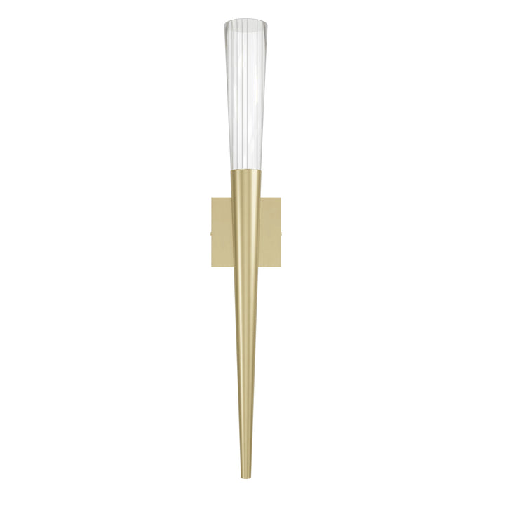 Encino LED Wall Sconce in Brushed Brass/Clear Pinstriped Crystal by Avenue Lighting