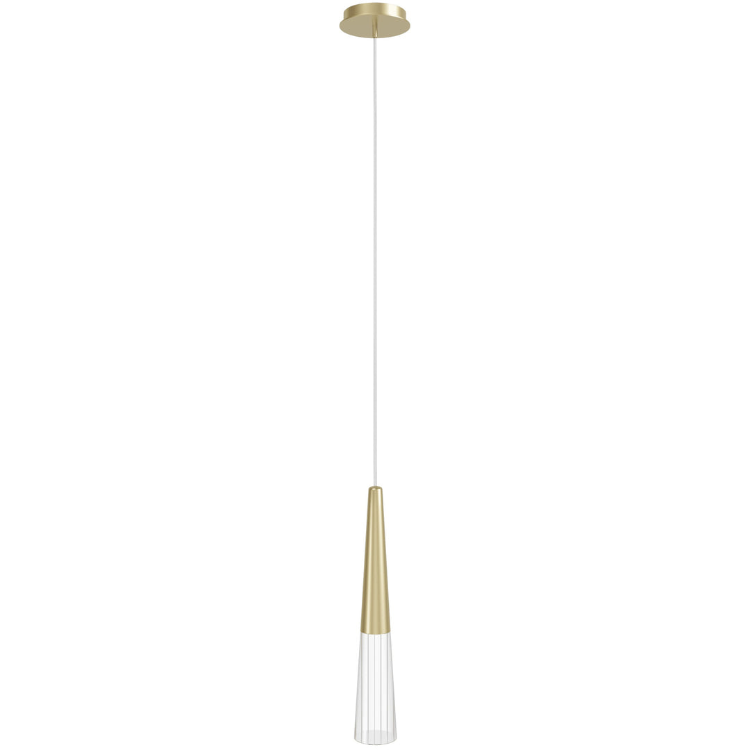 Encino Cone Shape Pendant in Brushed Brass by Avenue Lighting
