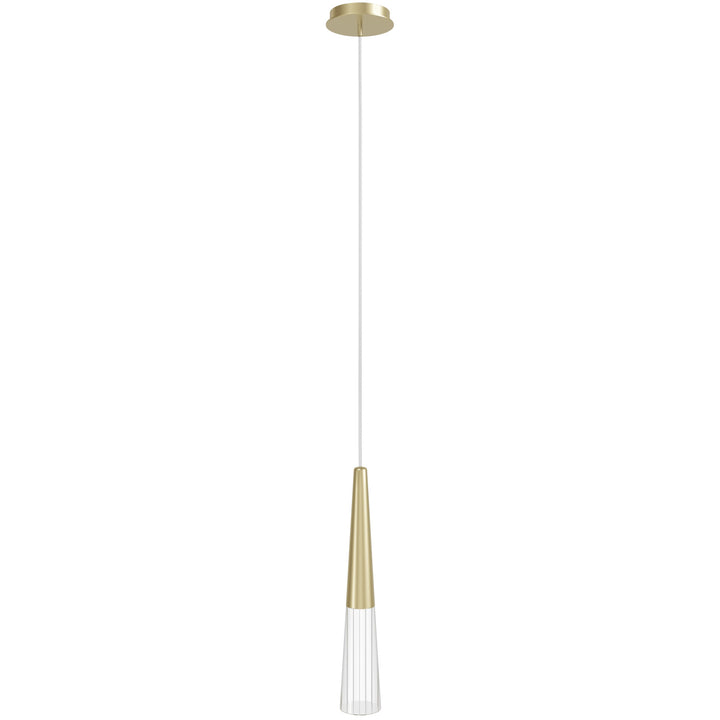 Encino Cone Shape Pendant in Brushed Brass by Avenue Lighting