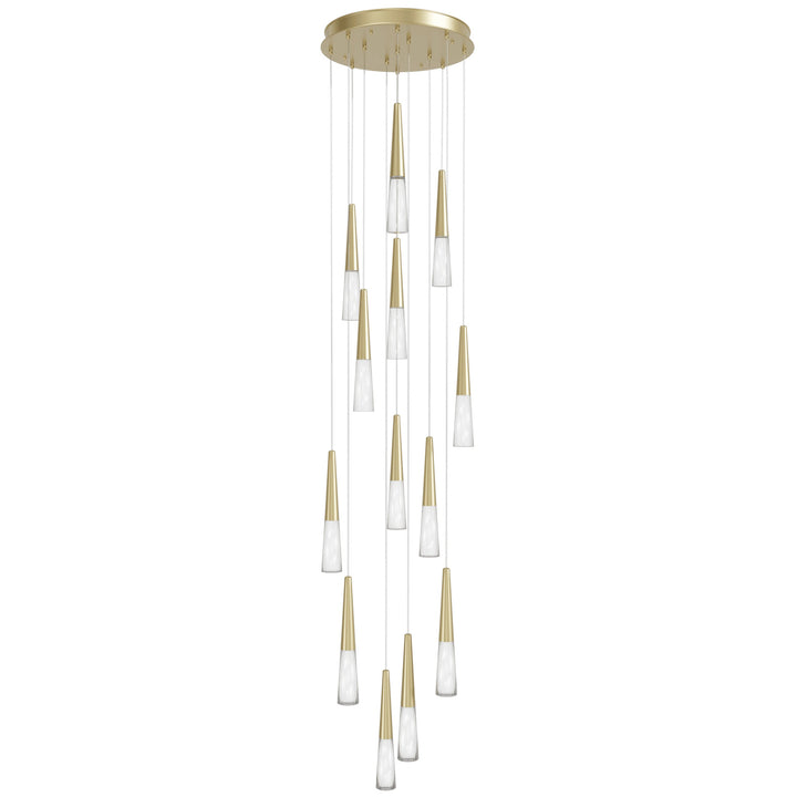 Encino Cone Shape Chandelier in Brushed Brass by Avenue Lighting