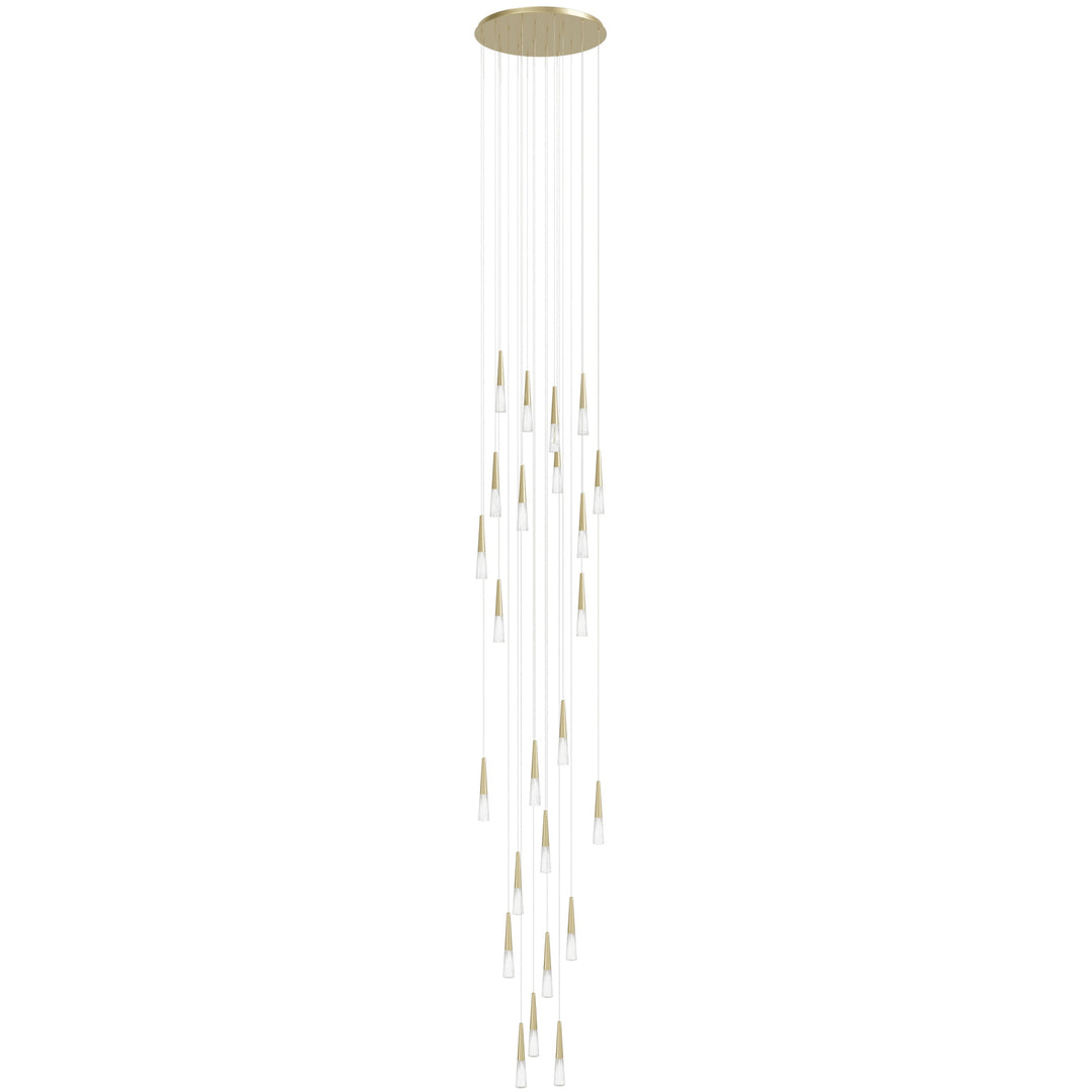 Encino Cone Shape Chandelier in Brushed Brass by Avenue Lighting