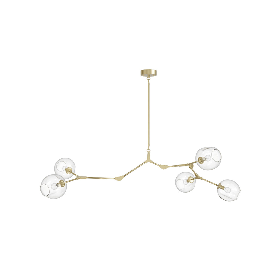 Fairfax Chandelier in Brushed Brass/Clear Glass by Avenue Lighting