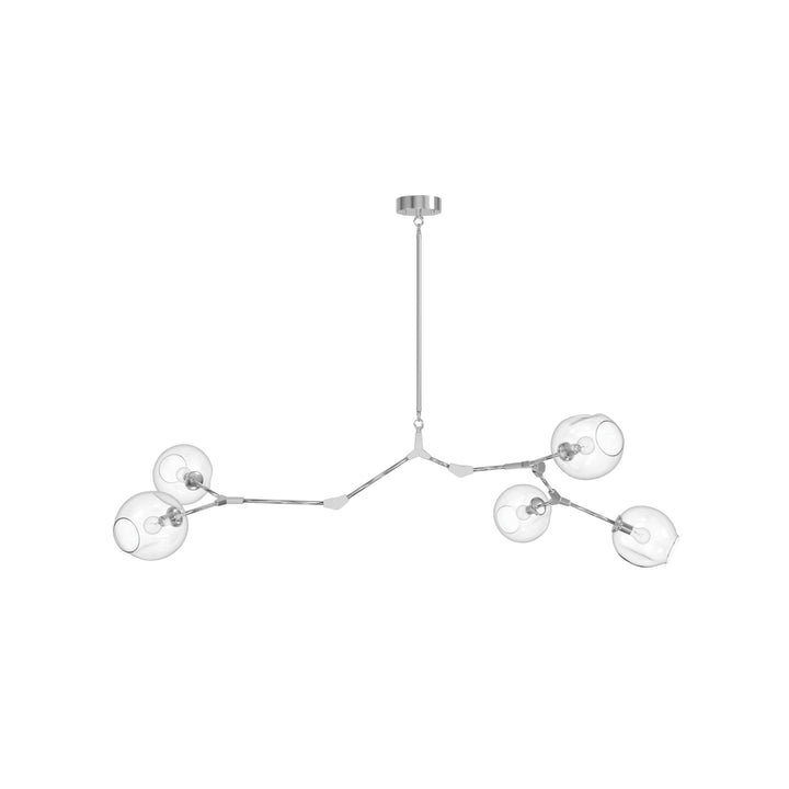 Fairfax Chandelier in Matte Chrome/Clear Glass by Avenue Lighting