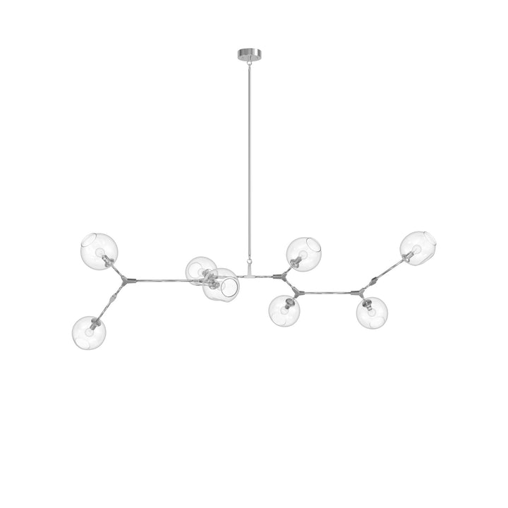 Fairfax Chandelier in Matte Chrome/Clear Glass by Avenue Lighting
