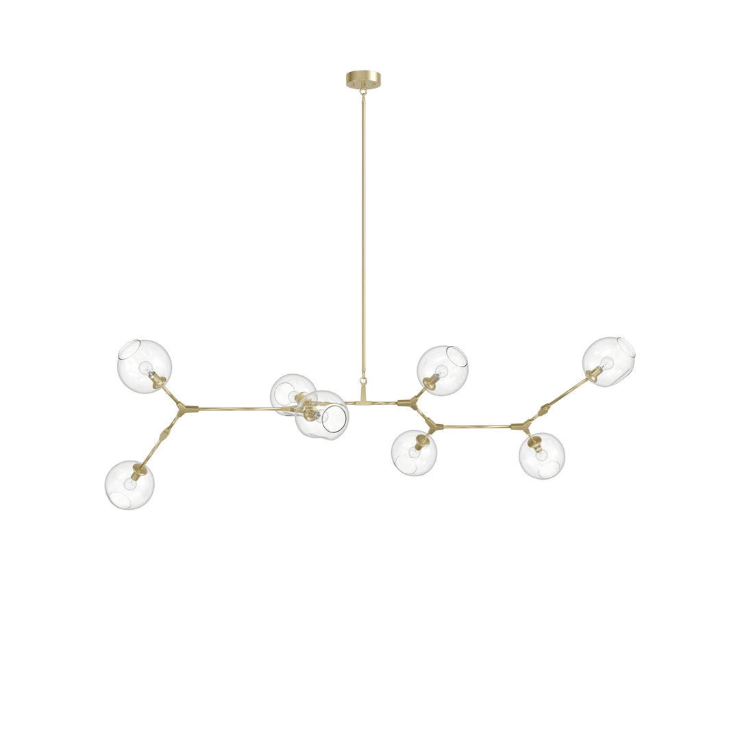 Fairfax Chandelier in Brushed Brass/Clear Glass by Avenue Lighting