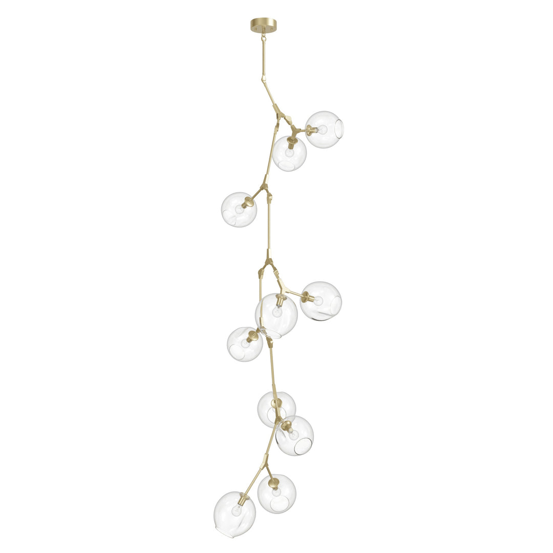 Fairfax Chandelier in Brushed Brass/Clear Glass by Avenue Lighting