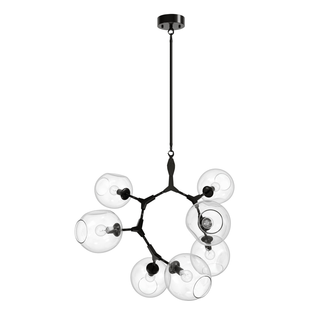 Fairfax Chandelier in Dark Bronze/Clear Glass by Avenue Lighting