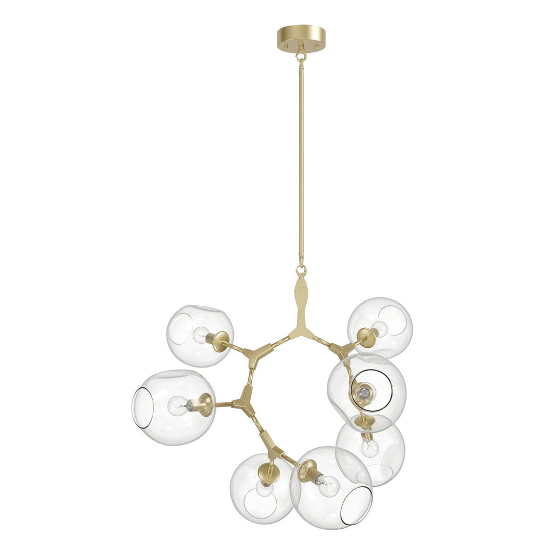 Fairfax Chandelier in Brushed Brass/Clear Glass by Avenue Lighting