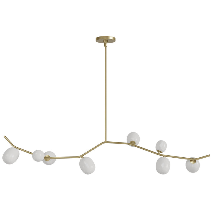Hampton Chandelier in Brushed Brass/White Glass by Avenue Lighting