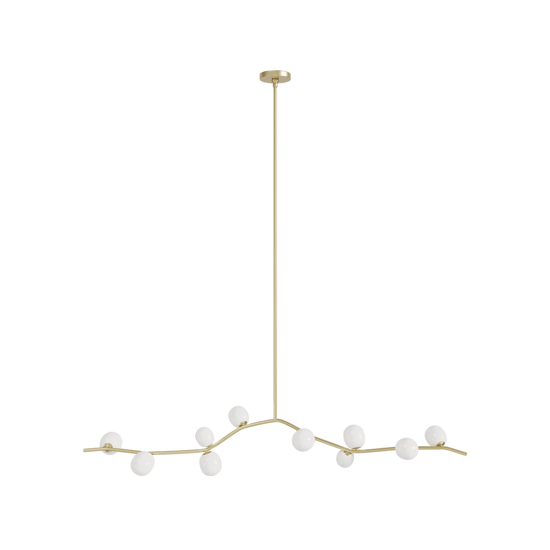 Hampton Chandelier Brass/White Glass by Avenue Lighting