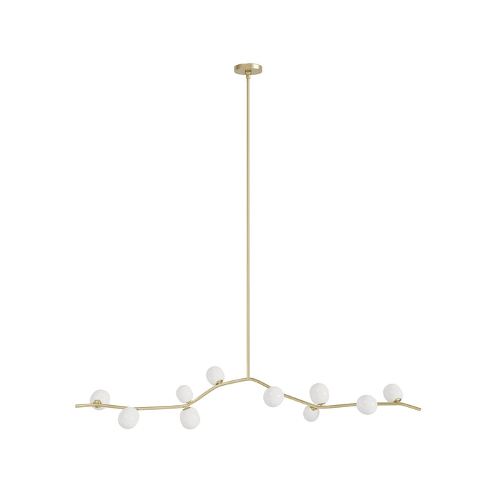 Hampton Chandelier Brass/White Glass by Avenue Lighting