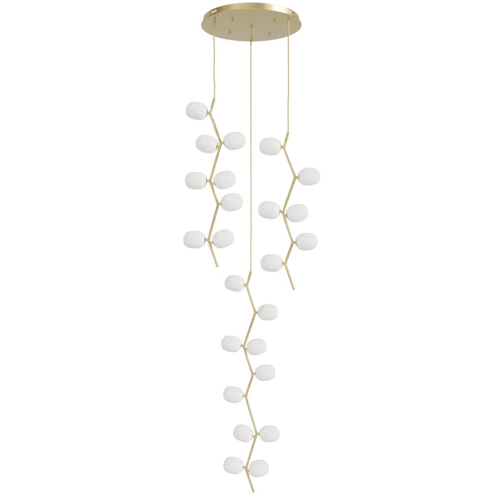 Hampton Chandelier in Brass/White Glass by Avenue Lighting