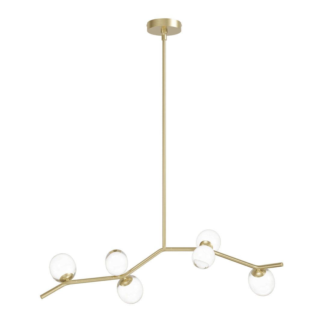 Hampton Chandelier in Brushed Brass/Clear Glass by Avenue Lighting