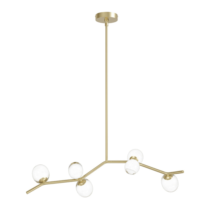 Hampton Chandelier in Brushed Brass/Clear Glass by Avenue Lighting