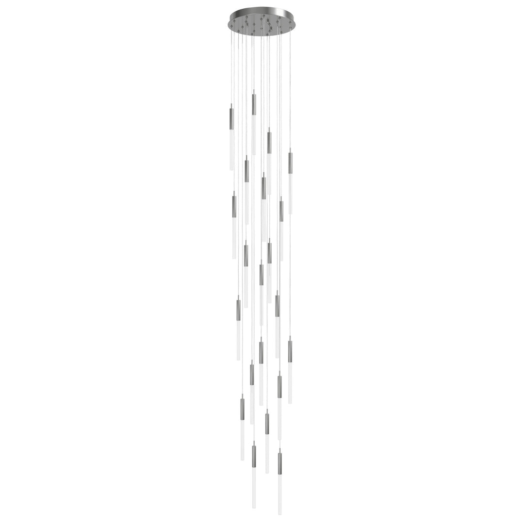 Main Street Chandelier in Polished Nickel/Frost by Avenue Lighting