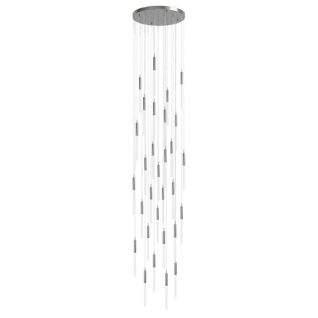 Main Street Chandelier in Polished Nickel/Frost by Avenue Lighting
