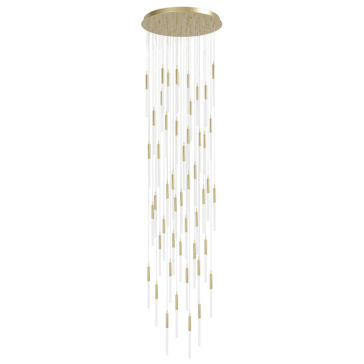 Main Street LED Chandelier in Brushed Brass/Frost by Avenue Lighting