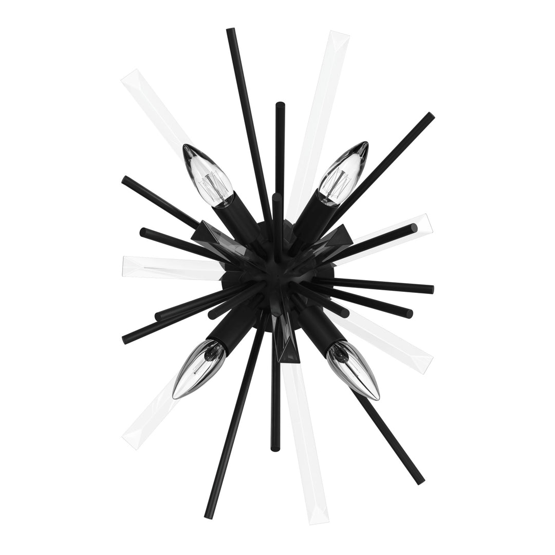 Palisades Wall/Ceiling Light in Black/Clear Glass by Avenue Lighting