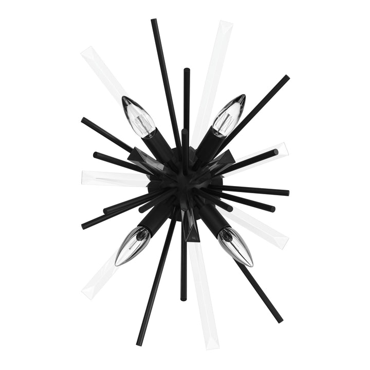 Palisades Wall/Ceiling Light in Black/Clear Glass by Avenue Lighting