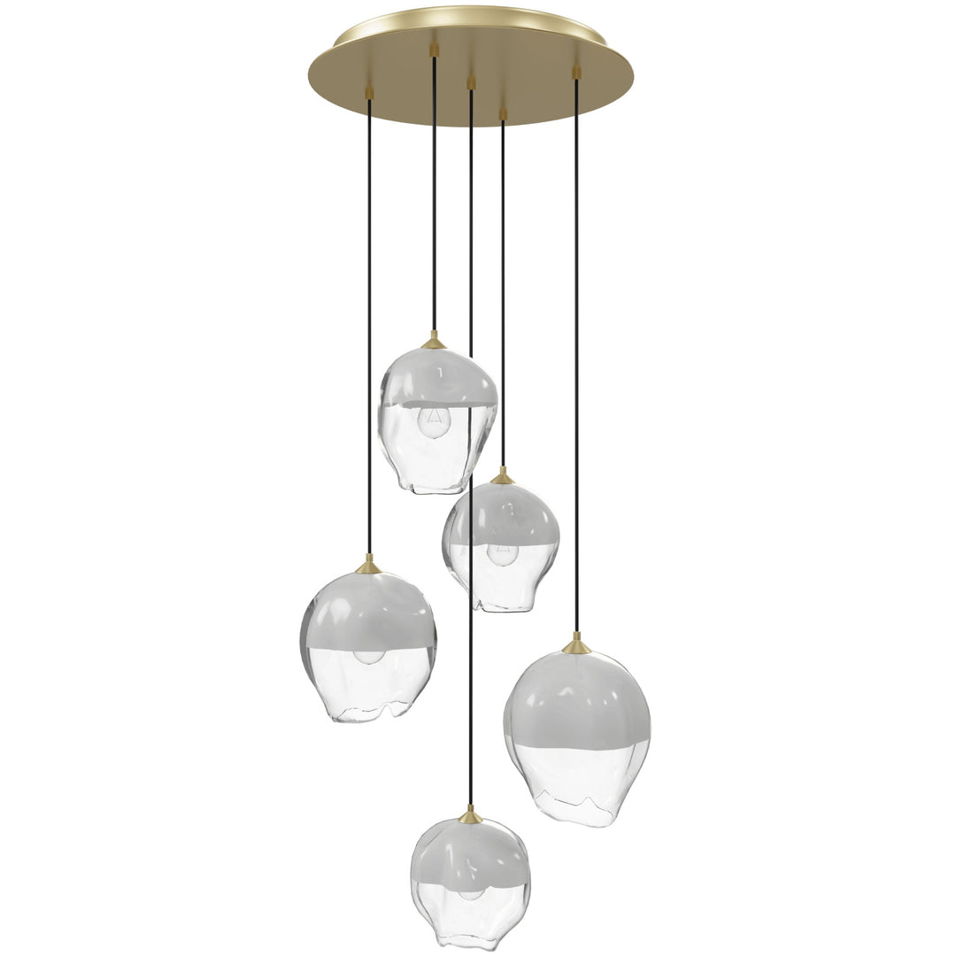 Sonoma Pendant in Brushed Brass/White and Clear Glass by Avenue Lighting