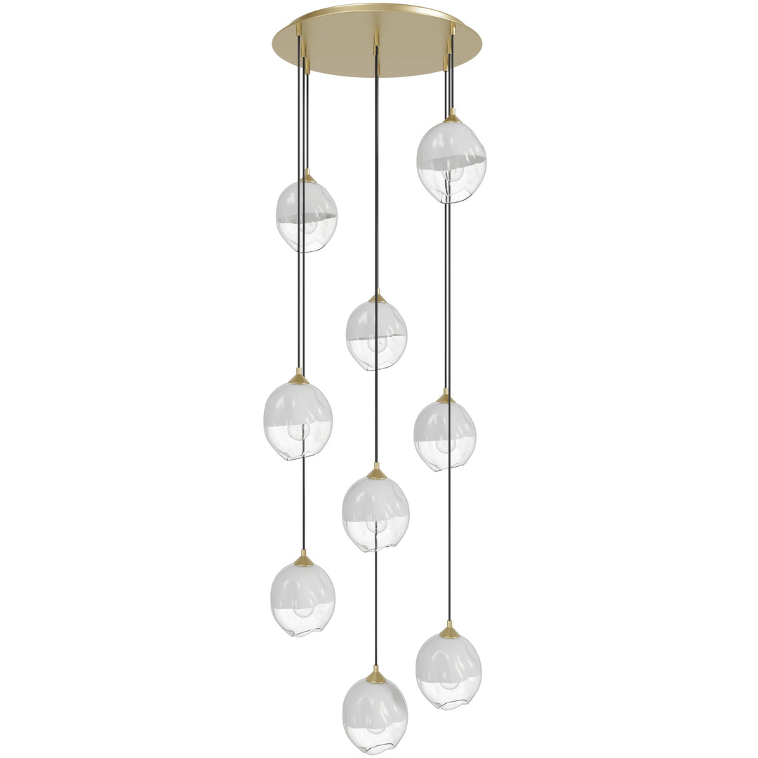 Sonoma Chandelier in Brushed Brass/White and Clear Glass by Avenue Lighting