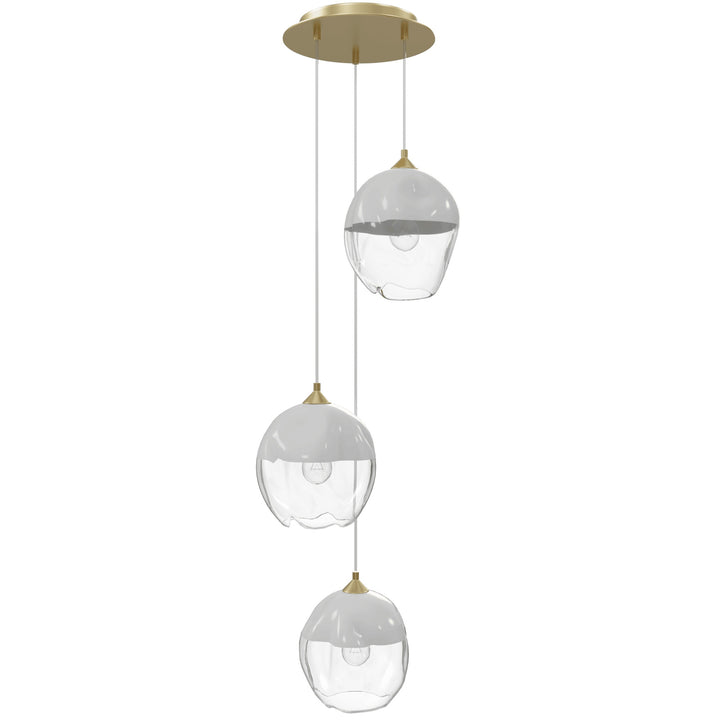 Sonoma Pendant in Brushed Brass/White and Clear Glass by Avenue Lighting