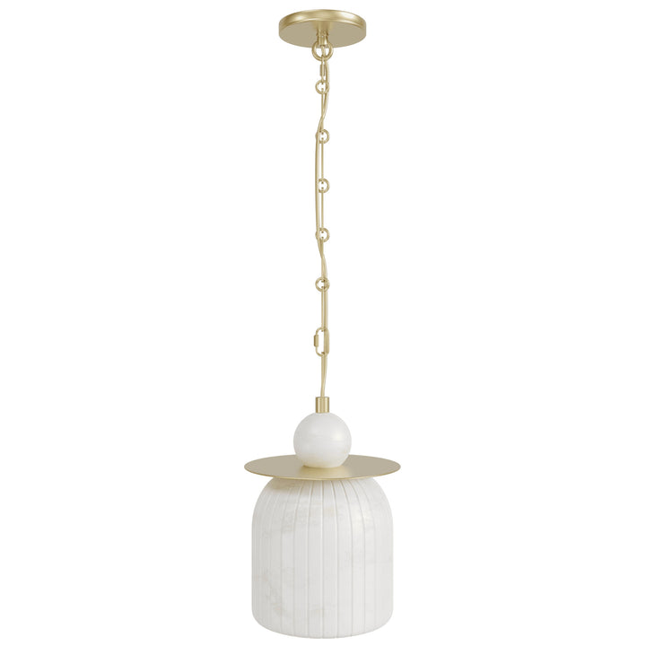 Westwood Alabaster LED Pendant in Brushed Brass by Avenue Lighting