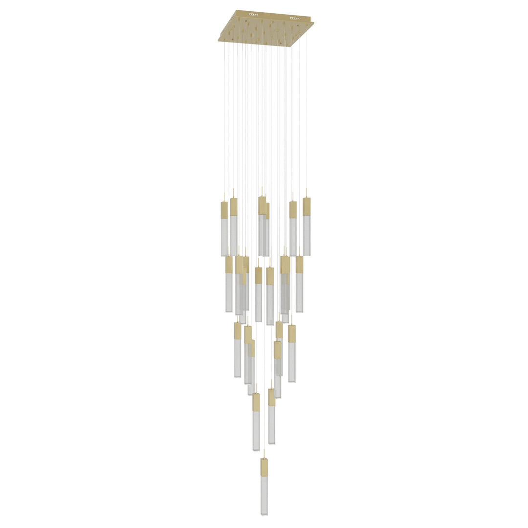 The Original Glacier Sputnik Chandelier in Brushed Brass/Snow by Avenue Lighting