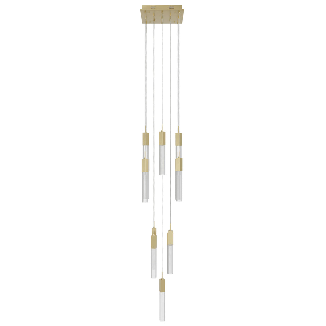 The Original Glacier Sputnik Chandelier in Brushed Brass/Snow Acrylic by Avenue Lighting
