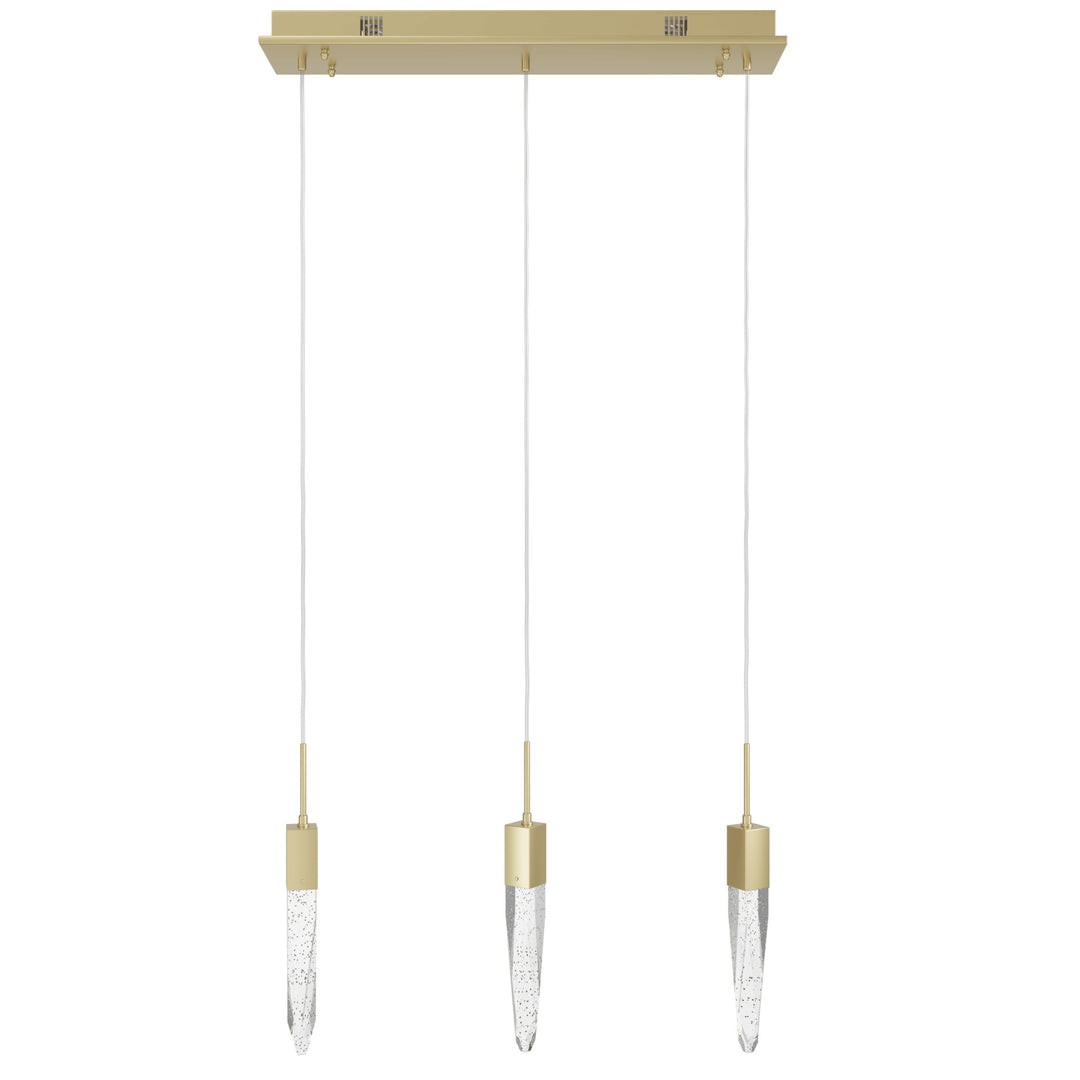 The Original Aspen LED Linear Pendant in Brushed Brass/Studded Crystals by Avenue Lighting