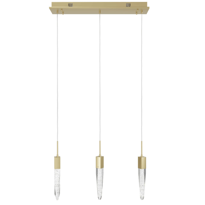 The Original Aspen LED Linear Pendant in Brushed Brass/Studded Crystals by Avenue Lighting