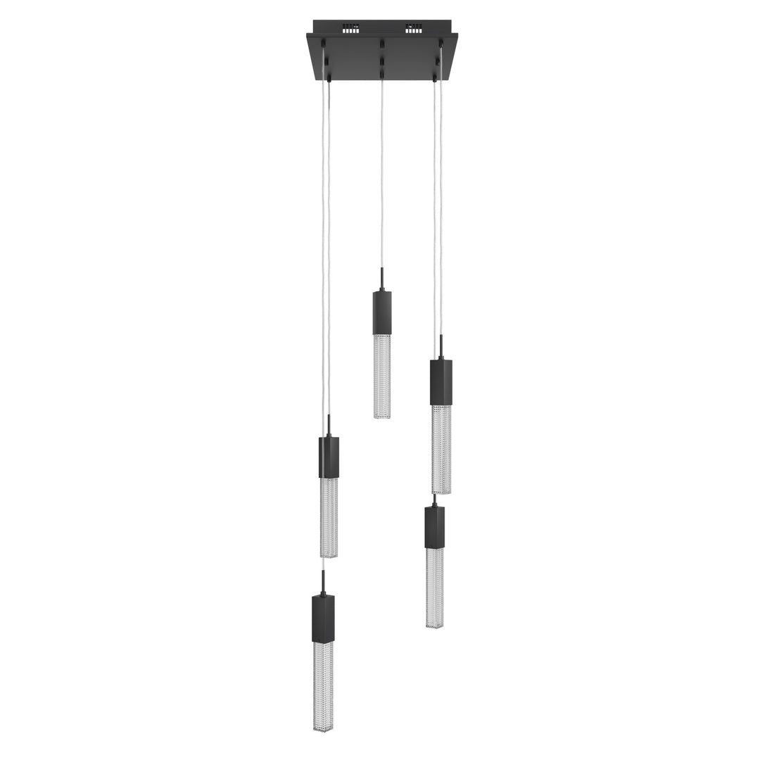 Boa LED Chandelier in Black/Studded Crystals by Avenue Lighting