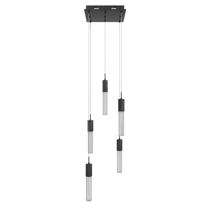 Boa LED Chandelier in Black/Studded Crystals by Avenue Lighting