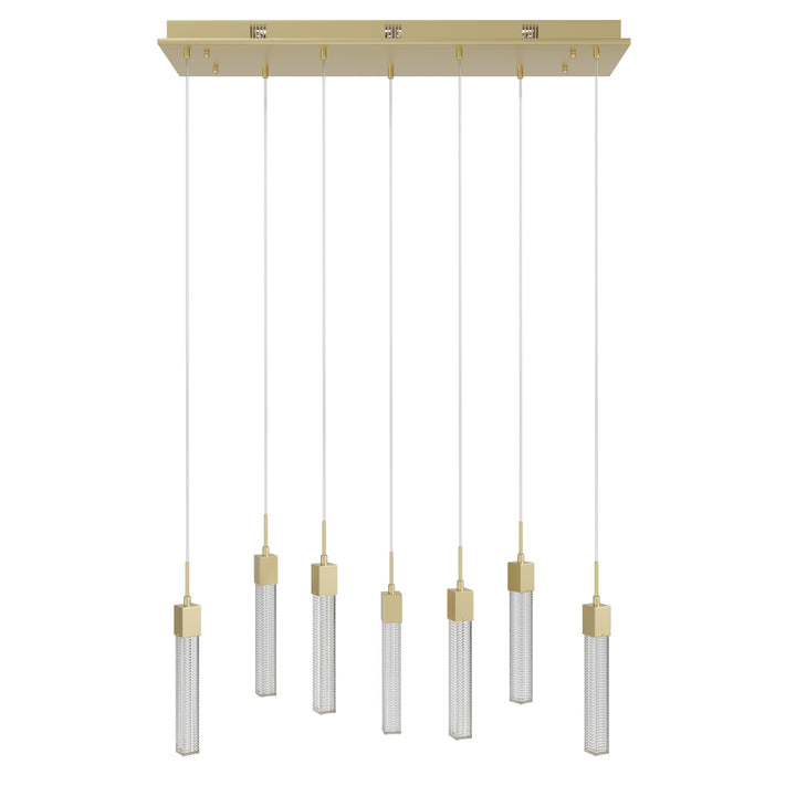 Boa LED Chandelier in Brushed Brass/Studded Crystals by Avenue Lighting