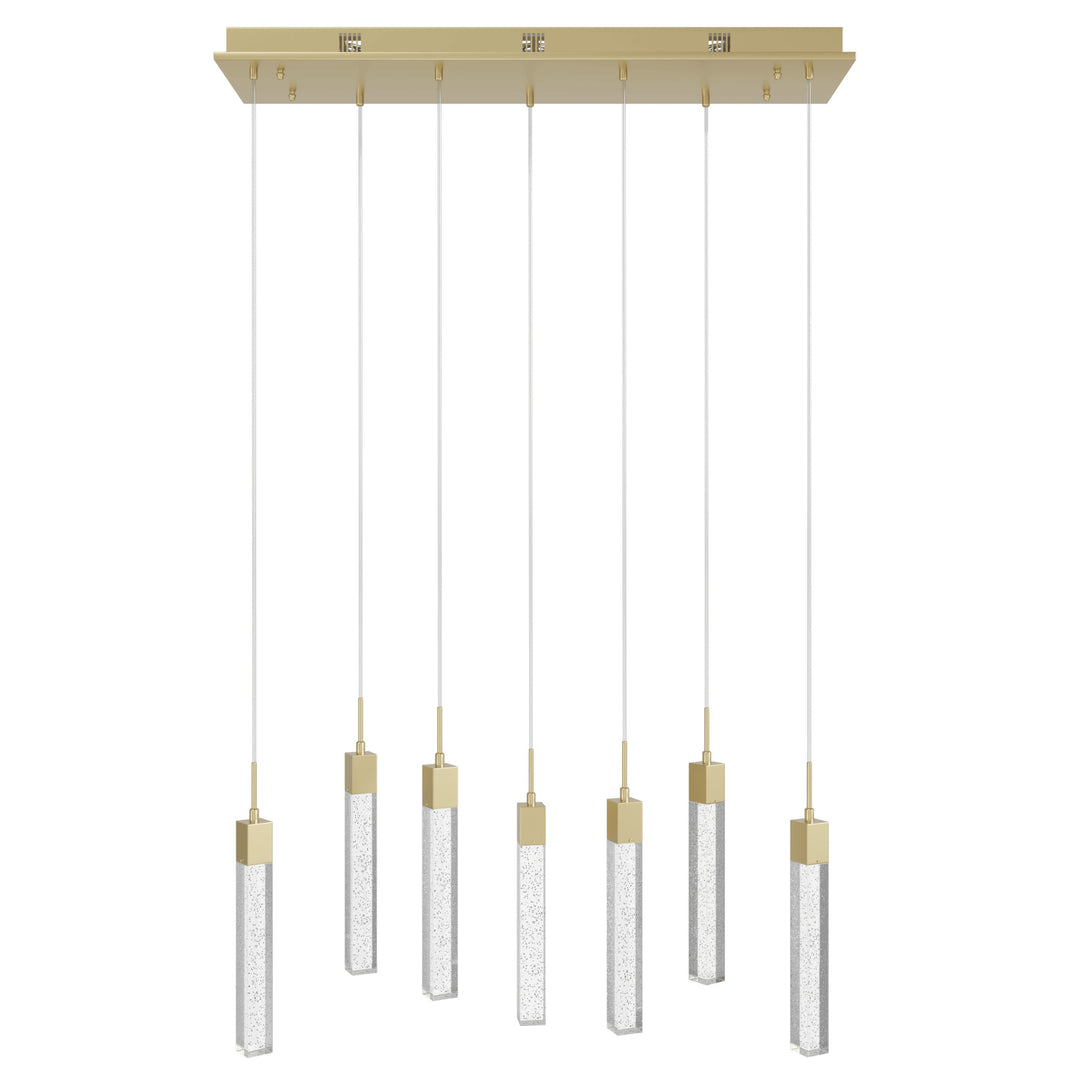 The Original Glacier LED Chandelier in Brushed Brass/Bubbled Crystals by Avenue Lighting