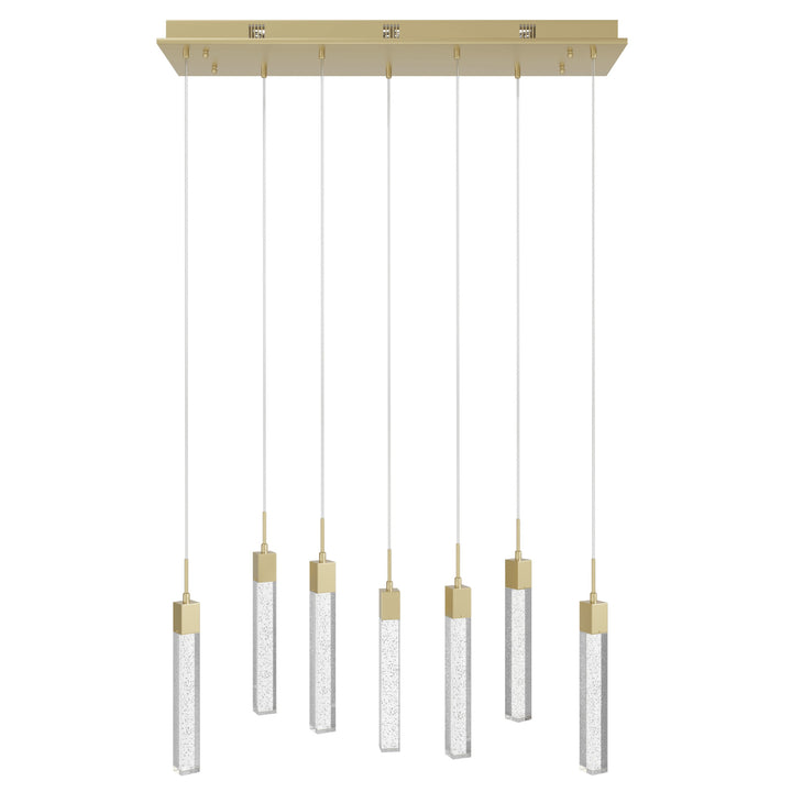 The Original Glacier LED Chandelier in Brushed Brass/Bubbled Crystals by Avenue Lighting