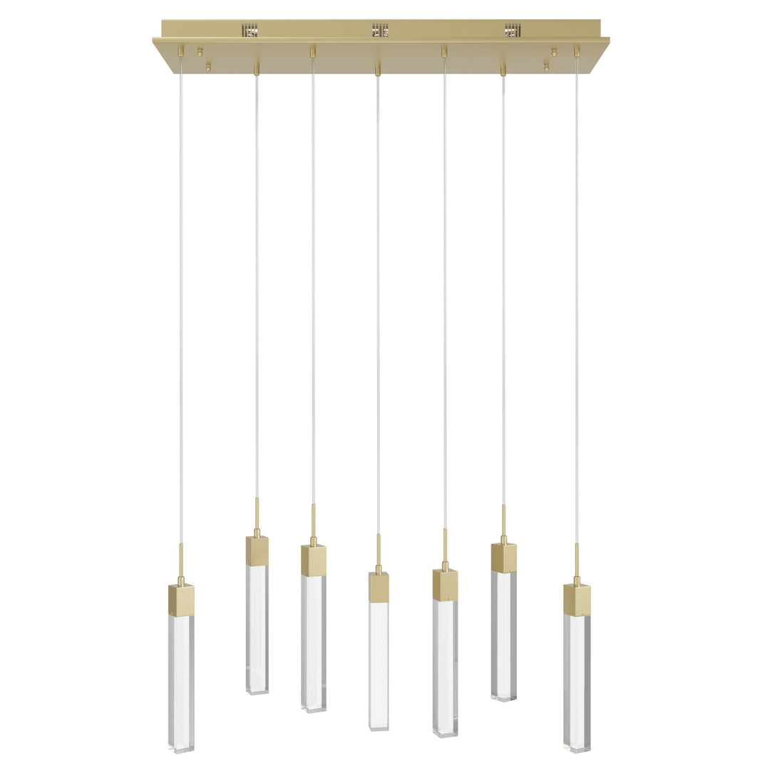 The Original Glacier LED Chandelier in Brushed Brass/Clear Crystals by Avenue Lighting