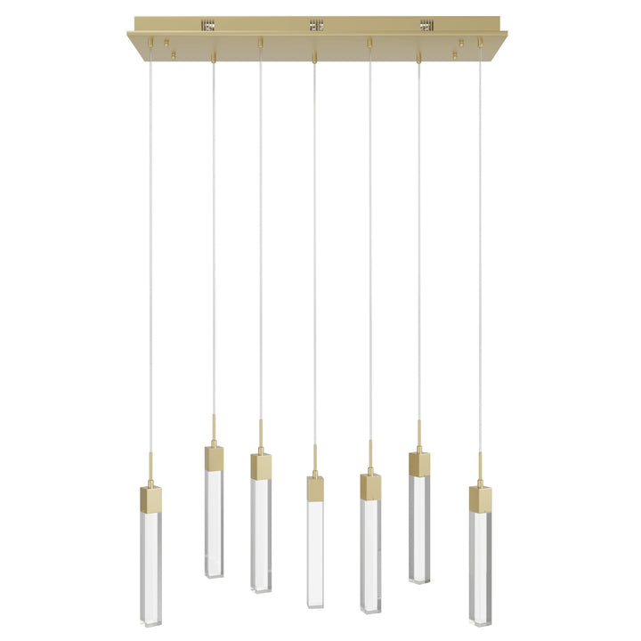 The Original Glacier LED Chandelier in Brushed Brass/Clear Crystals by Avenue Lighting