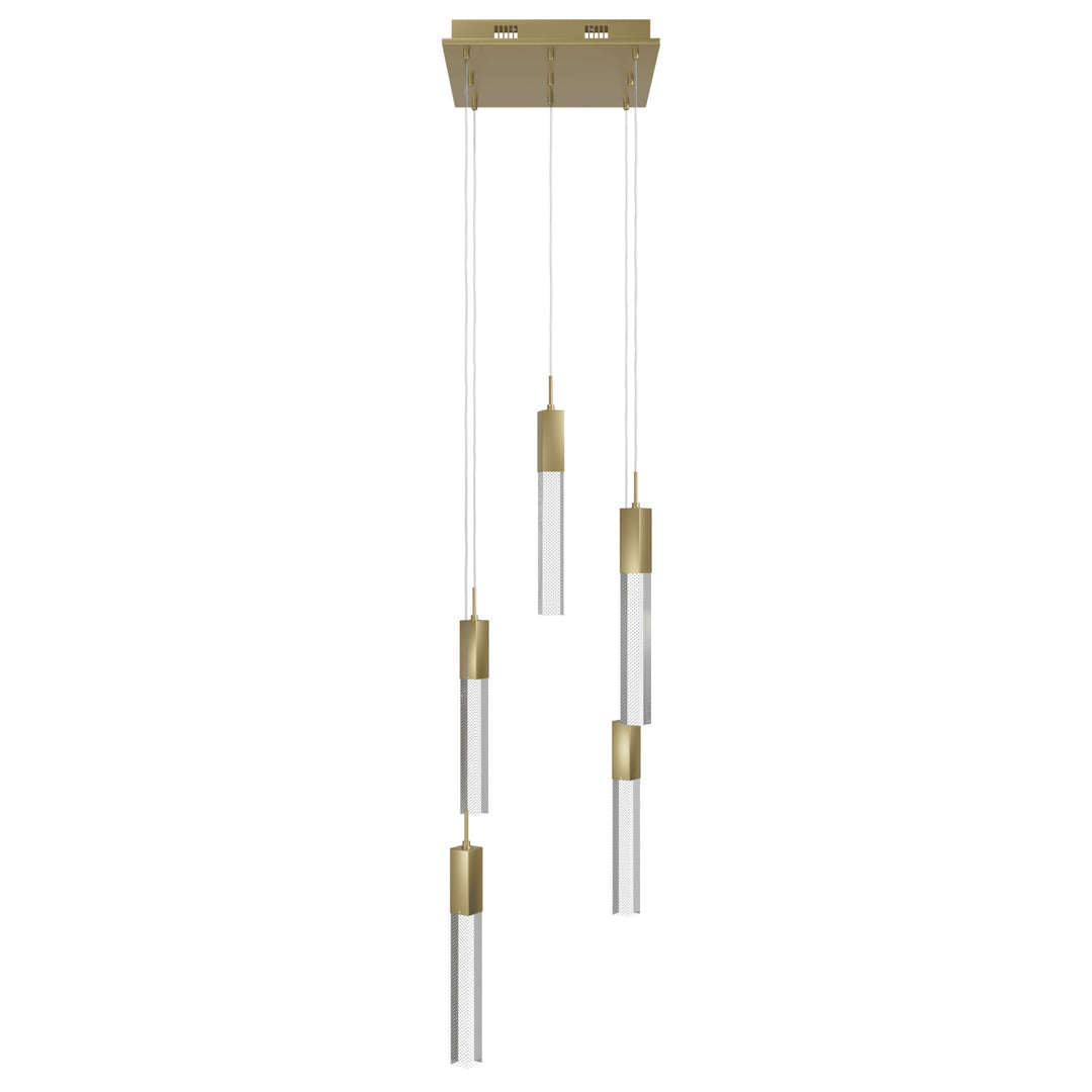 The Original Glacier LED Chandelier in Brushed Brass/Snow Acrylic by Avenue Lighting