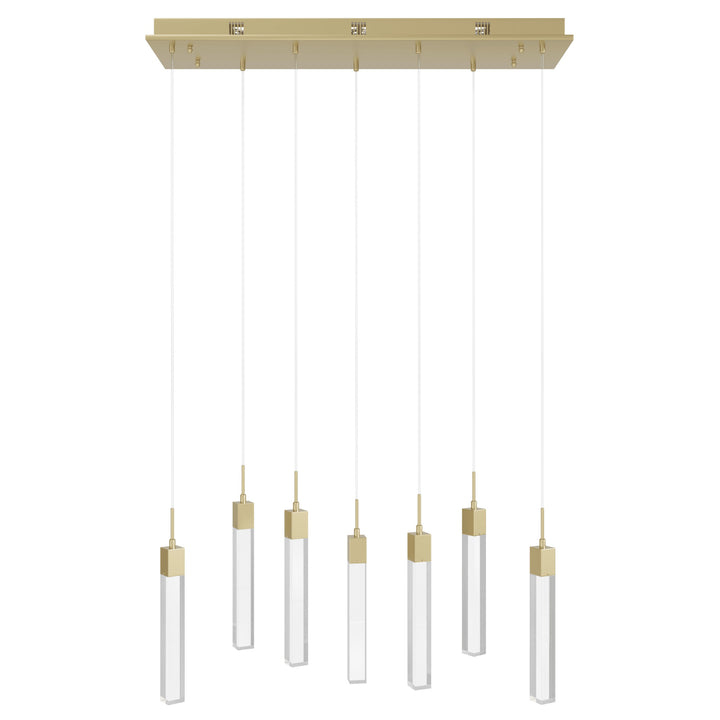 The Original Glacier LED Chandelier in Brushed Brass/Snow Acrylic by Avenue Lighting