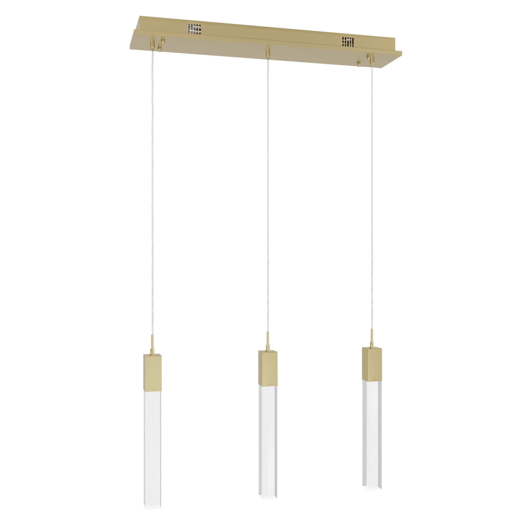 The Original Glacier Linear LED Chandelier in Brushed Brass/Snow Acrylic by Avenue Lighting