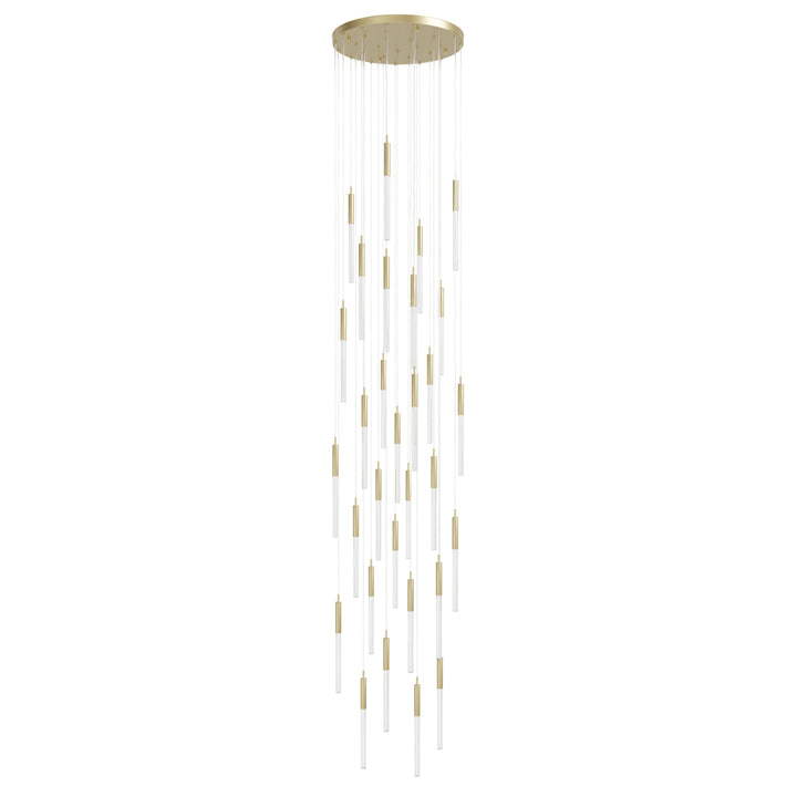 Main Street Chandelier in Brushed Brass/Snow by Avenue Lighting