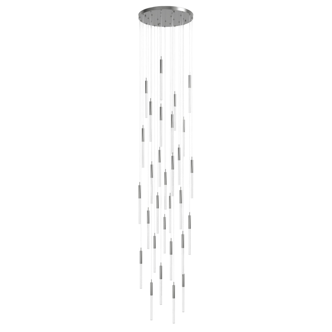 Main Street Chandelier in Polished Nickel/Snow by Avenue Lighting