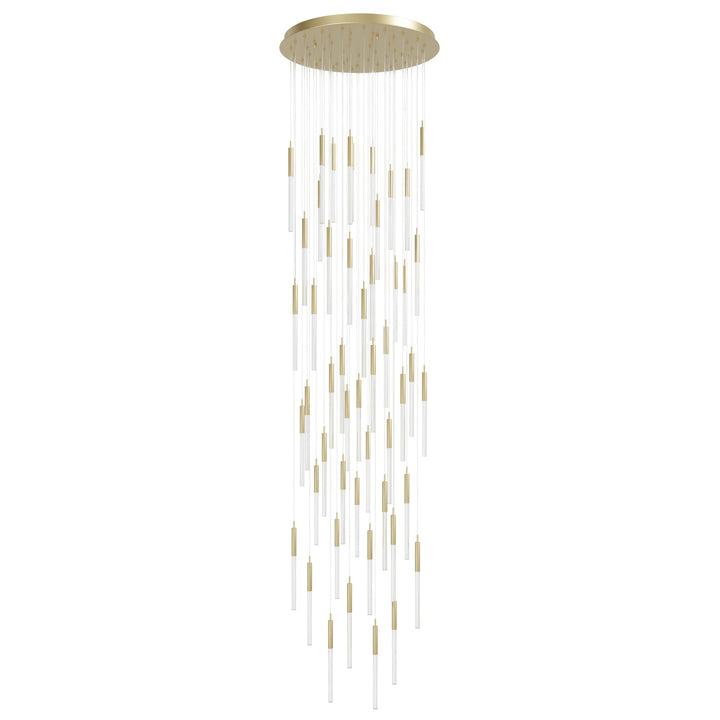 Main Street LED Chandelier in Brushed Brass/Snow by Avenue Lighting