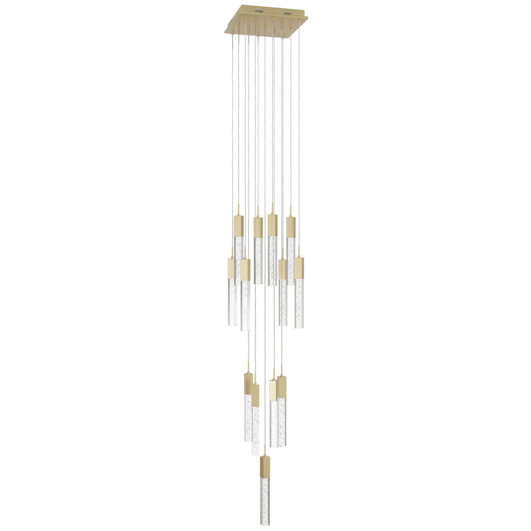 The Original Glacier Sputnik Chandelier in Brushed Brass/Bubbled Crystals by Avenue Lighting